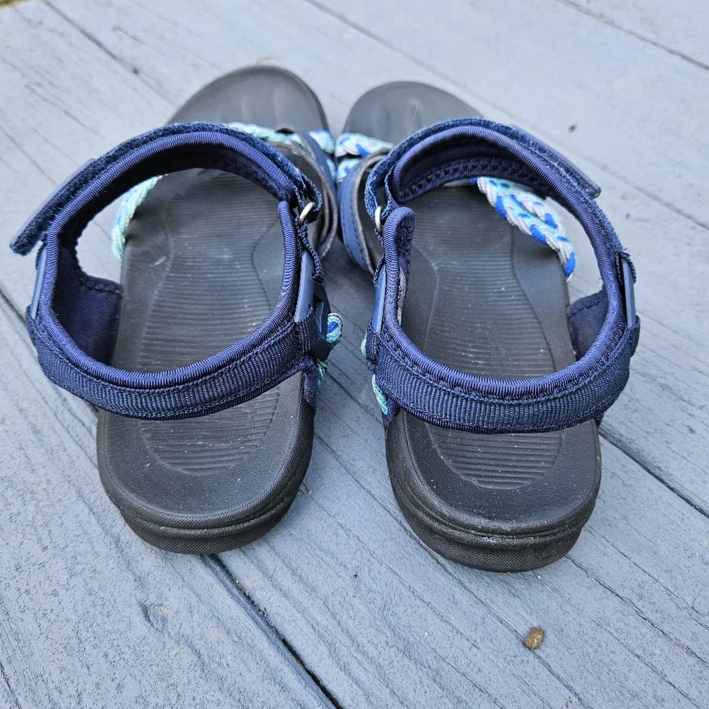 DUINN Hiking Sport Walk Sandal Adjustable Straps Blue Women's Size 8 US - 38 EU